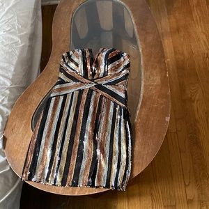 Strapless sequin dress